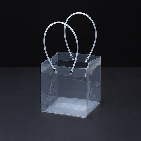 동아피엠에스 PVC 비닐 꽃 꽃다발 화분 식물 선물 케잌 케이크 포장 투명 쇼핑백, 05 사각 소, 5개