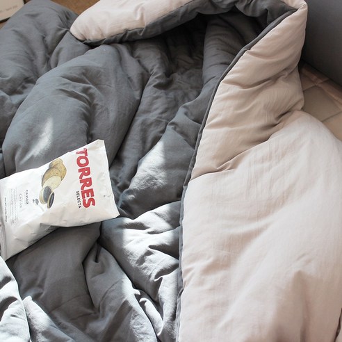 루시드슬립 국내산 부드러운 디어마이 리버서블 워싱 옥수수솜 차렵 이불패드 세트 후기 분석 - 침실 연출 이미지