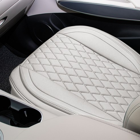 대한오토모빌 자동차 가죽 시트커버 앞좌석 차량용 카시트 보호매트 방석, 웜그레이, 1개