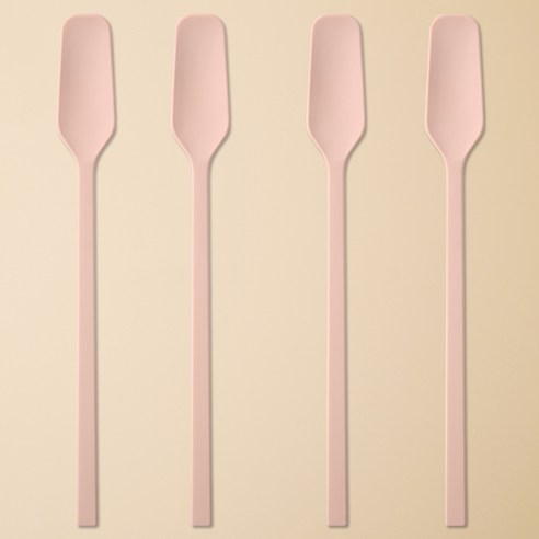 이지실리 스퀘어 실리콘 다용도 티 버터 잼스푼, 핑크, 4개