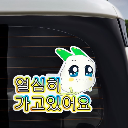 벨르아망 쿵야 차량용 초보운전 스티커, 양파쿵야, 1개