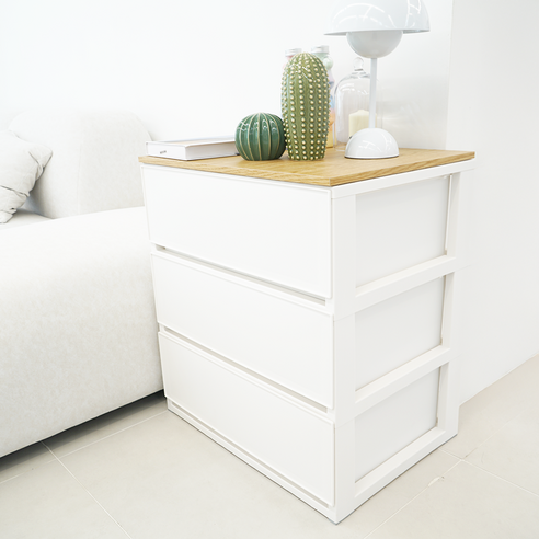 엠비코 우든 와이드 우드상판 서랍장 후기 분석 - 상판 하중 테스트