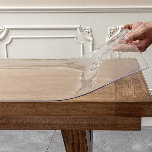 마켓플랜 멀티 PVC 테이블 매트, 투명, 90 x 150 cm, 1개