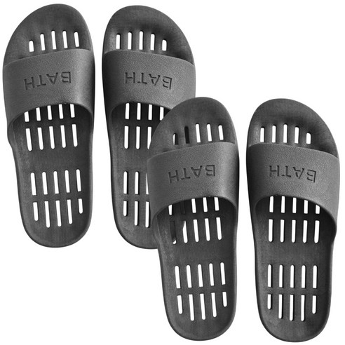 팬톤홈퍼니싱 미끄럼방지 PVC 화장실 욕실 다용도 슬리퍼, 차콜, 2개