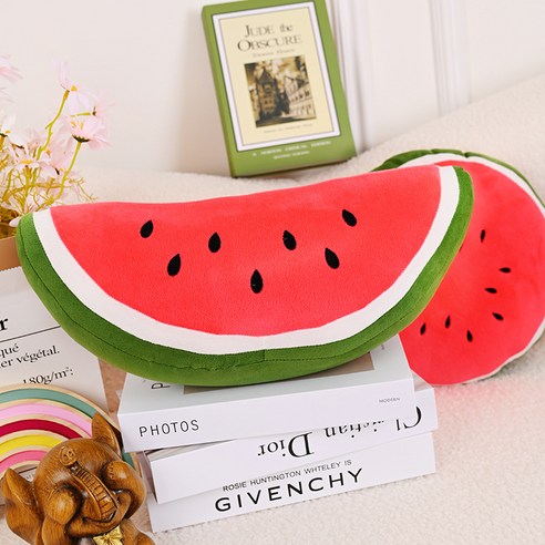 순잠 과즙미 팡팡 수박 쿠션 반원, 혼합색상, 1개, 15cm