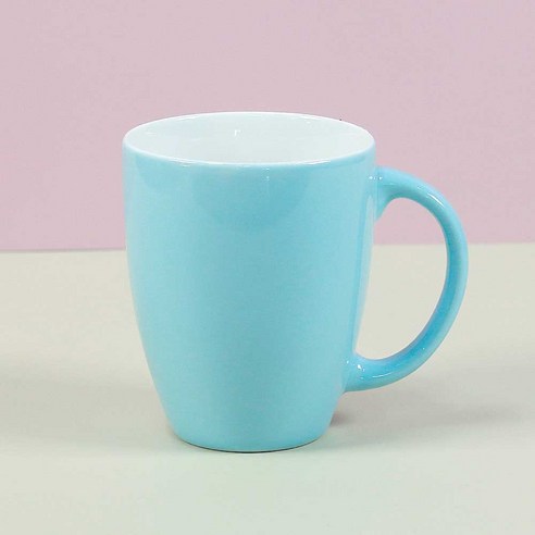 해피정코리아 오벌 유광 머그컵 350ml, 블루, 1개