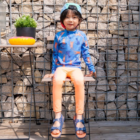 라라아망 표범 래쉬가드 세트