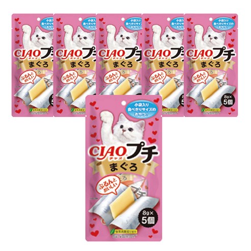 챠오츄르 고양이 쁘띠 파우치 간식 5p, 참치, 40g, 6개