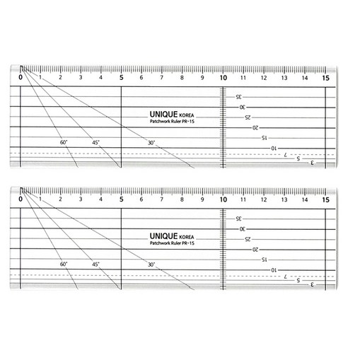 유니크 패치 워크 시접자 15cm, 혼합색상, 2개
