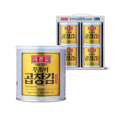 대천김 무조미 곱창 캔김 세트 56g DN704, 1세트 후기 분석 - 김의 질감 및 두께 확인
