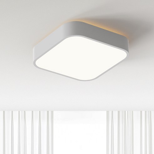 브이오 LED 현관 네온 복도 베란다 직부등 15W 25 x 25 x 5 cm, 화이트 + 주광색