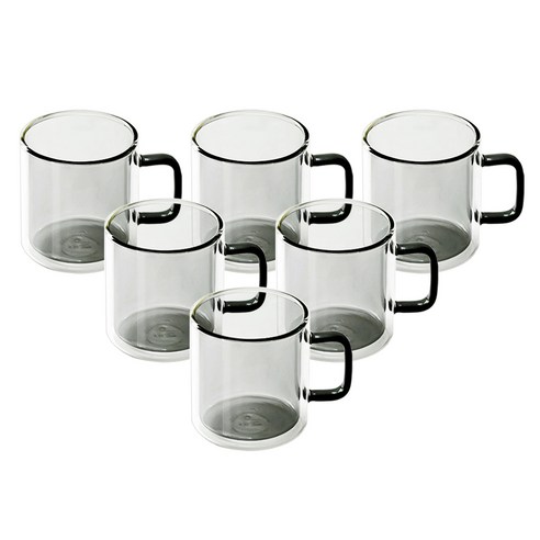 칼딘 더블월 컬러풀 머그컵 400ml, 그레이, 6개