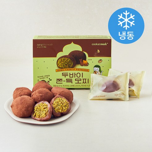 쿠캣 메이드 두바이 쫀득 모찌 (냉동), 40g, 1개, 6개입