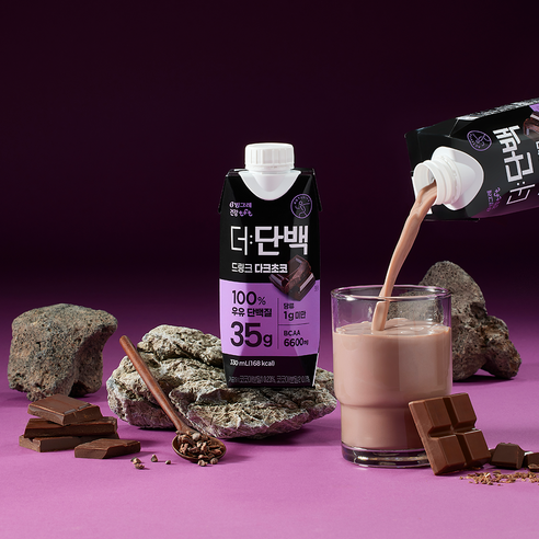 더단백 드링크 다크초코 330ml, 12개 이미지 2