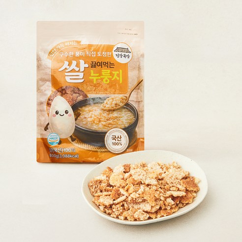 건강곡간 입안 가득 퍼지는 구수한 풍미 직접 도정한 끓여먹는 쌀 누룽지, 800g, 1개
