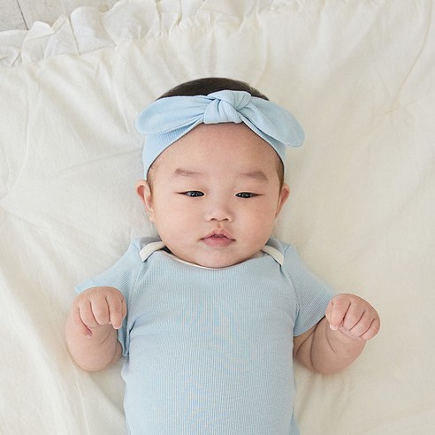 베이비앤아이 유아용 골지 모달 리본 헤어밴드