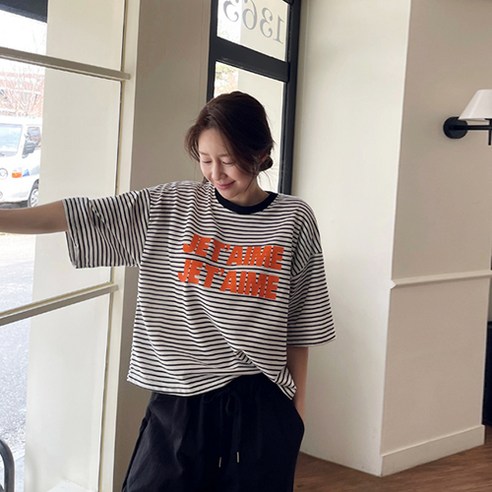 난닝구 여성용 심스포 단가라 나염 티셔츠