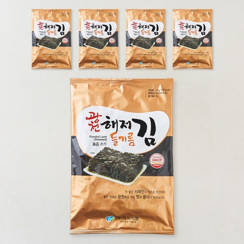 광천해저김 들기름김 전장, 23g, 5개, 1개입