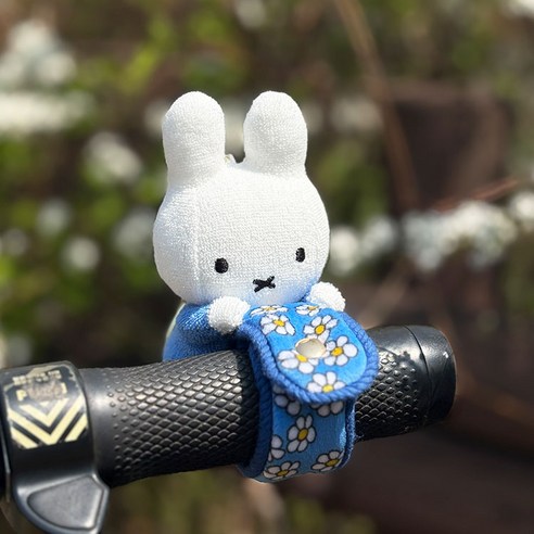 매니어리틀 미피 꽃무늬 키홀더 인형, 11cm, 블루, 1개