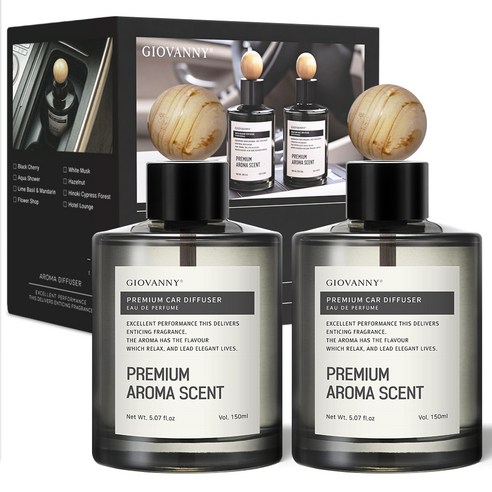 GIOVANNY 프리미엄 차량용 방향제 150ml 2p, 헤이즐넛, 1세트