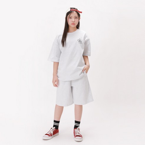 뉴틴즈 라운드넥 키치걸 5부 반바지 상하의 세트