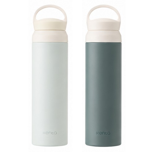 KENTA 어반 이중 진공 스테인리스 텀블러 2종 세트, 2개, 500ml, 크림민트, 올리브그레이