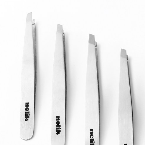 넬릭 전문가용 눈썹 사선형 트위저 족집게 이미지 3