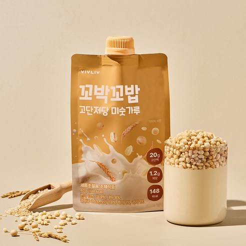 꼬박꼬밥 고단저당 단백질 쉐이크 미숫가루맛 7p 280g, 1개 이미지 3