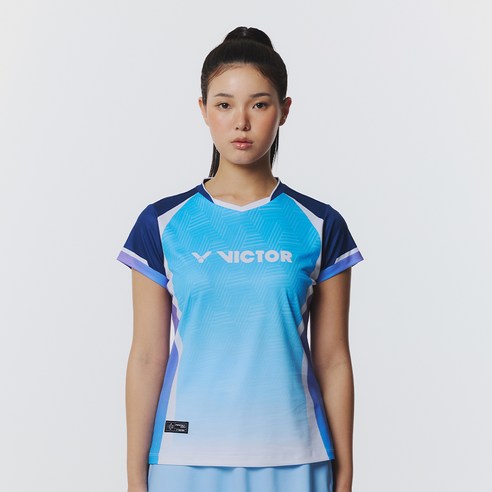 빅터 여성용 BLUEWAVE 배드민턴 티셔츠 VT26AGW008F