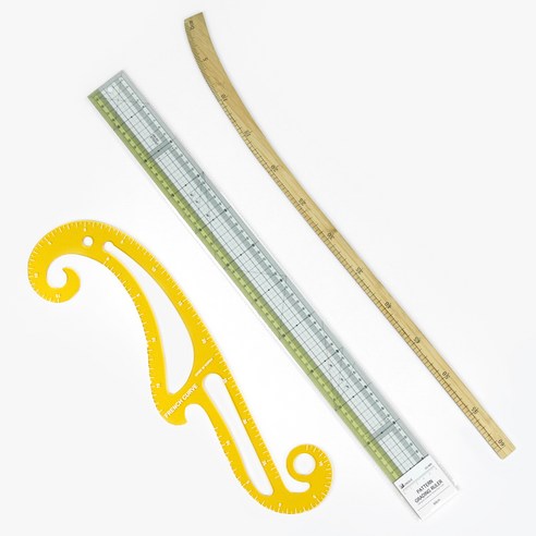 유니크 S모드자 + 나무곡자 60cm + 프리미엄 컬러 그레이딩자 60cm 세트, 혼합색상, 1세트