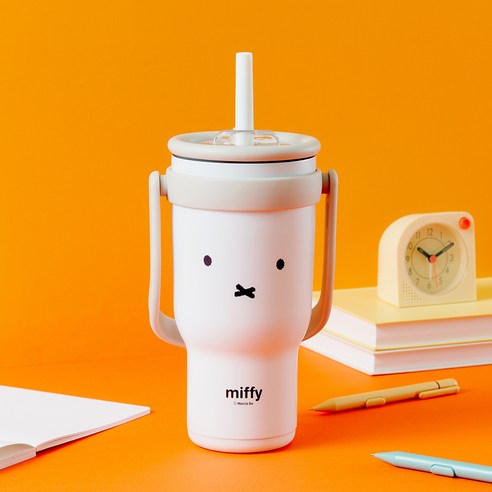 미피 손잡이 텀블러, 화이트 900ml, 화이트, 1개, 900ml