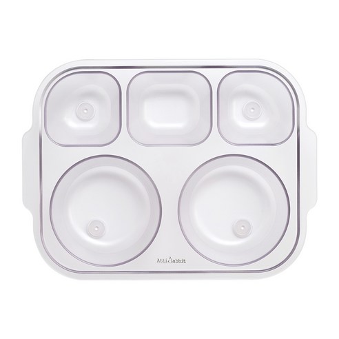 아띠래빗 유아용 안심 미끄럼방지 5구 깊은 식판 이미지 2