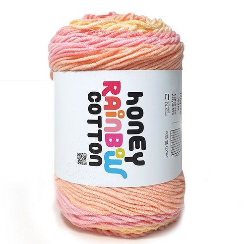 니뜨 허니 레인보우 코튼 뜨개실 100g, 1개, 532베이비핑크