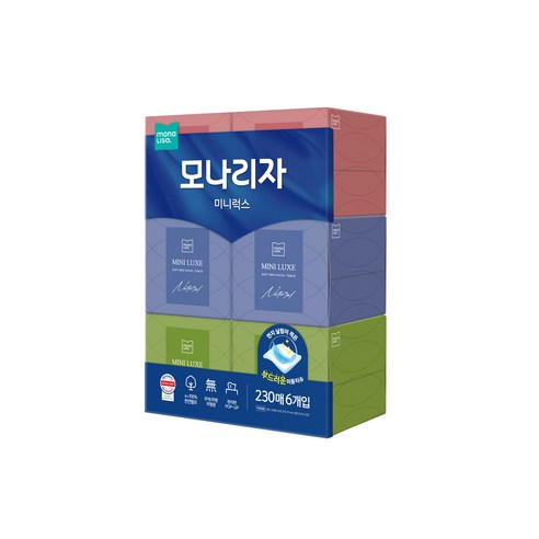 모나리자 미니럭스 천연펄프 미용티슈 2겹 이미지 2