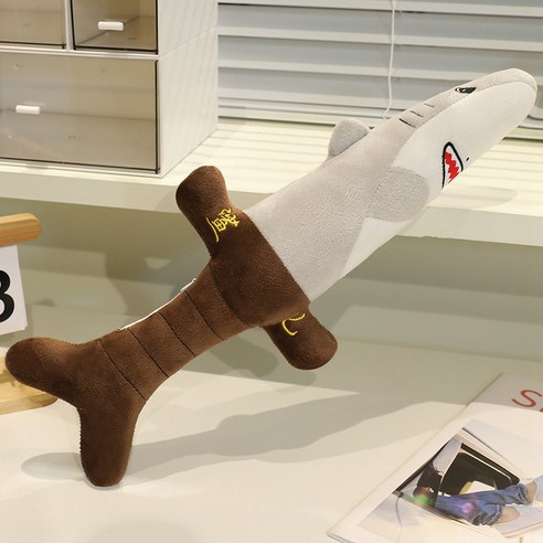 순잠 개성있는 칼 모양 상어 인형, 그레이, 1개, 45cm