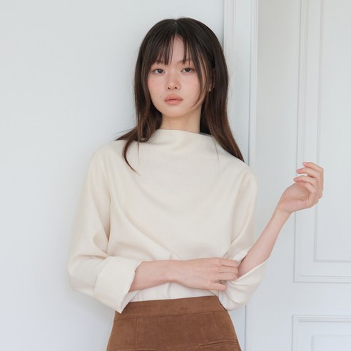 엽페 pleated 롱 셔츠