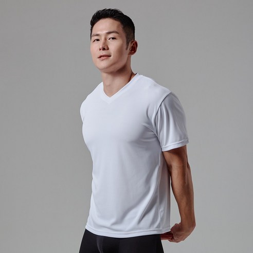 스페클로 남성용 U/V차단 흡습속건 기능성 러닝 반팔 티셔츠 V넥