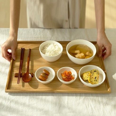 아카시아 직사각 쟁반, 내추럴, 1개
