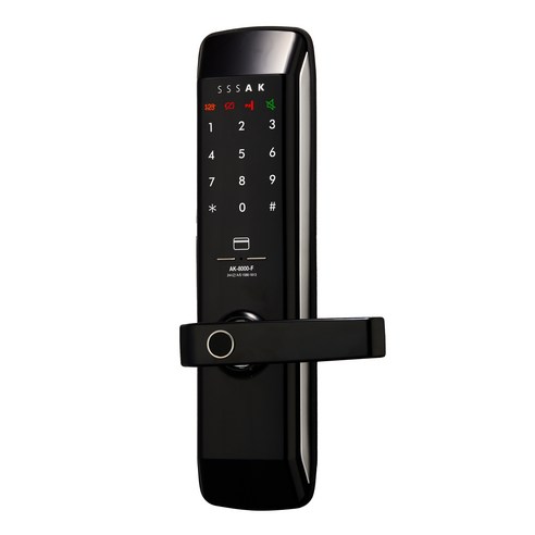 SSSAK 지문인식 무타공 라이트닝 손잡이 있음 도어락 AK-8000-F