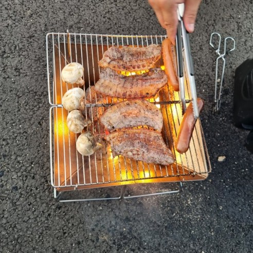 영라이즌 접이식 캠핑 화로대 대형 + 가방 세트 후기 분석 - 측면 공기 순환구 디테일