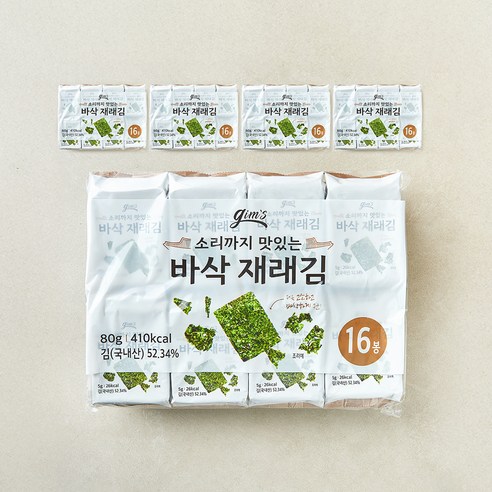 소리까지 맛있는 바삭 재래김, 5g, 80개, 1개입