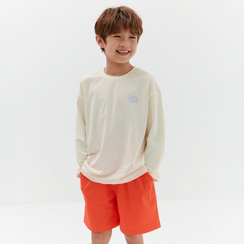 bayb 아동 주니어 선셋비치 긴팔 래쉬가드 + 보드숏 세트