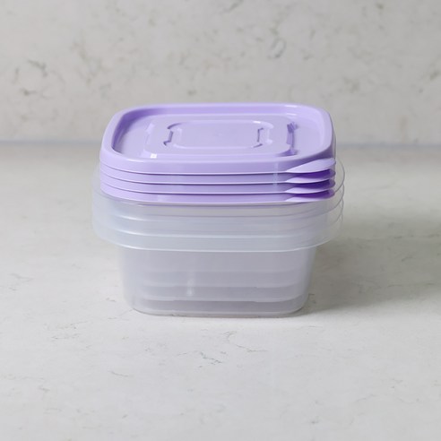 롯데이라이프 이라이프 튼튼간편 보관용기 정사각, 4개, 610ml