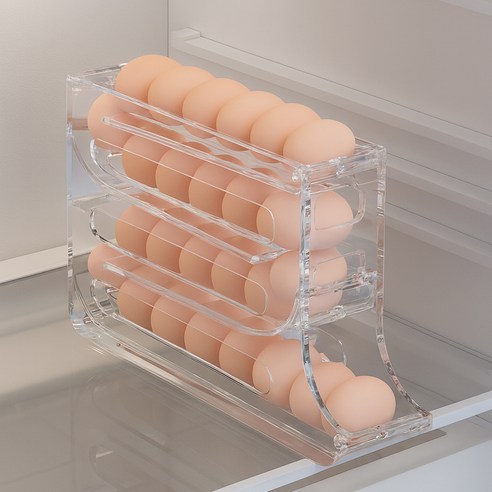 바른리빙 스르륵 자동 계란보관함, 투명, 1개