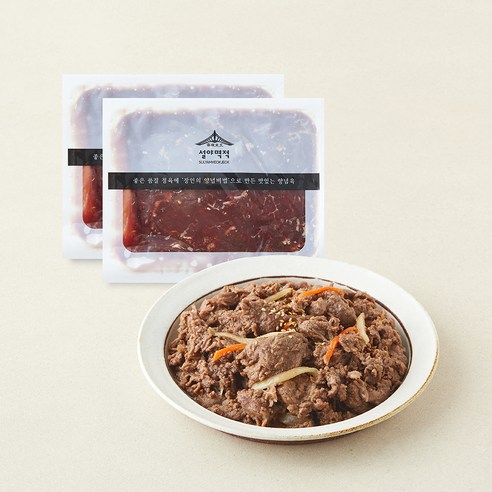 설야멱적 광양식 양념 소불고기, 300g, 2개