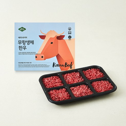 베리네이처 무항생제 인증 한우 다짐육 2번다짐 (냉장), 1개, 300g