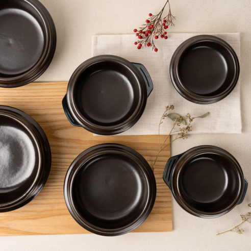 해피정 진뚝배기 직화찌개솥 해장기A 1호 + 멜라민 받침 세트 이미지 3