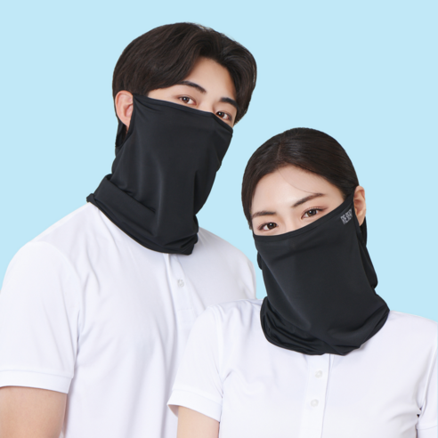 리레디 자외선차단 마스크 쿨 스포츠 골프마스크 2p 세트, 블랙, 블랙, 1세트