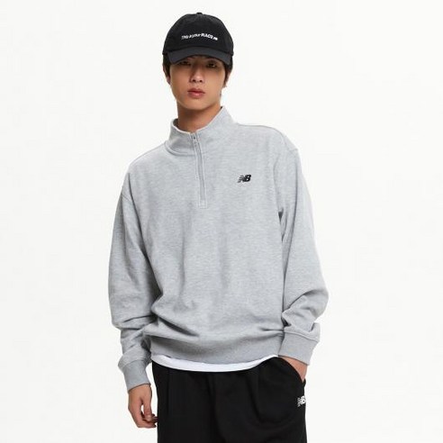 뉴발란스 남녀공용 에센셜 반집업 세미 오버 핏 맨투맨 NBNCF11213 M(95) | 16 LIGHT GRAY