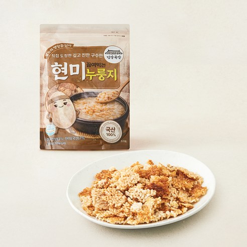 건강곡간 쌀눈의 영양을 담아 직접 도정한 깊고 진한 구수한 끓여먹는 현미 누룽지, 300g, 1개